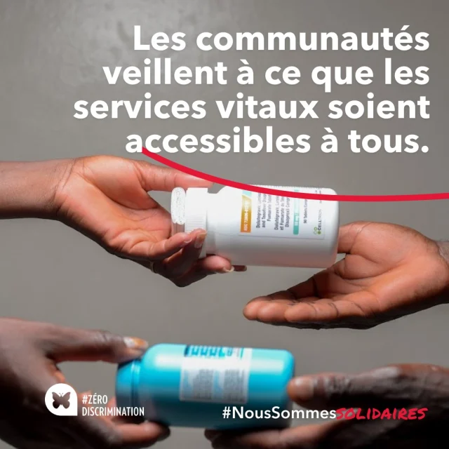 🛑 JOURNÉE ZERO DISCRIMINATION 📆

Pour cette journée du 1er mars, @unaidsglobal se tient aux côtés des communautés.

"🫱🏽‍🫲🏾 Les communautés ont été confrontées à la stigmatisation, à la discrimination et à des coupes budgétaires. Plus que jamais, nous devons soutenir les organisations qui fournissent des services vitaux 💞

✊🏿 Les communautés sont au cœur de la riposte au VIH. 
➡️ Elles fournissent des services vitaux, défendent les droits humains et veillent à ce que les services de santé atteignent celles et ceux qui en ont le plus besoin. 

✨ Nous pouvons mettre fin au sida lorsque… #NousSommesSolidaires ! "

#ZéroDiscrimination
 #WeStandTogether