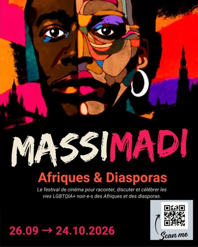 Retrouvez-nous le jour du lancement du festival Massimadi Bruxelles - Festival des films LGBT d'Afrique et de ses diasporas ce samedi 3 octobre 2026 ! 
Au programme : une soirée de discussion autour du thème "L'instrumentalisation par les politiques des questions liées aux personnes noires LGBTQIA+ ? Étude de cas : le Sénégal."
Notre équipe sera là pour vous fournir gratuitement du matériel de prévention contre les infections sexuellement transmissibles et vous donner plein d'informations pour prendre soin de votre santé sexuelle en tant personne LGBTQIA+ 🏳️‍🌈 
❣️ Rainbow House, Marché au Charbon 42, 1000 Bruxelles 
🕖 18h30